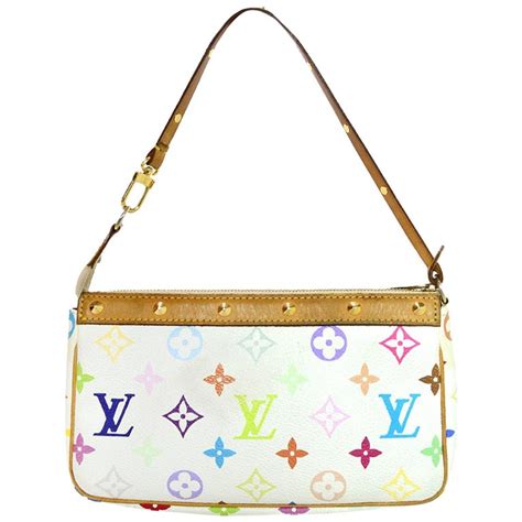 louis vuitton pochette monogram multicolore white|louis vuitton multi color bag.